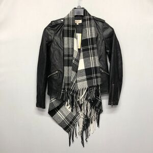 NWT Rewind Women Open Front Vegan Leather Jacket Size Small B249 -16